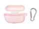 Чохол for AirPods Pro силіконовий Slim Logo 2в1 + карабін pink тех.пак.