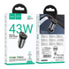 Автомобильное зарядное устройство HOCO NZ16A 1USB-C/1USB QC/PD 43W metal grey