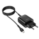 Мережевий зарядний пристрій HOCO C72Q Micro QC3.0 18W 1USB 1m black