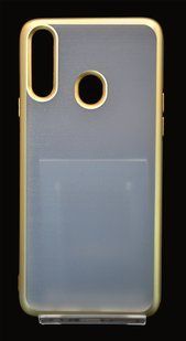 Чохол 2 в 1 Matte для Samsung A20S 2.0mm 2-Line gold