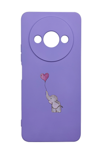Силіконовий чохол Art для Xiaomi Redmi A3/A3x lilac/elephant Full Camera
