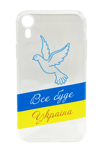 Силіконовий чохол MyPrint для iPhone XR Все буде Україна (голуб), Full Camera clear