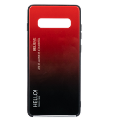 TPU+Glass чехол Gradient HELLO для Samsung S10+ red