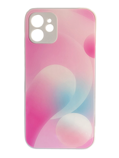 TPU+Glass чохол Prism Circles для iPhone 12 pink/blue 7 Full Camera