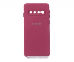 Силиконовый чехол Full Cover для Samsung S10 marsala My color Full Camera
