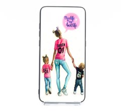 Накладка Glass+TPU girls для Xiaomi Mi9 mom life