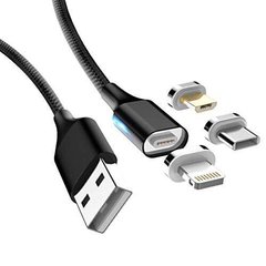 USB кабель Magnetic Clip-On 3 in1 black