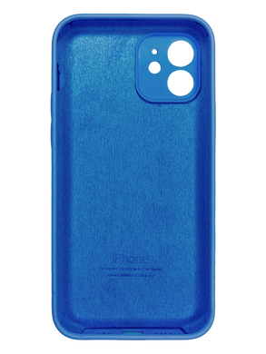 Силиконовый чехол Full Cover для iPhone 12 royal blue (capri blue) Full Camera