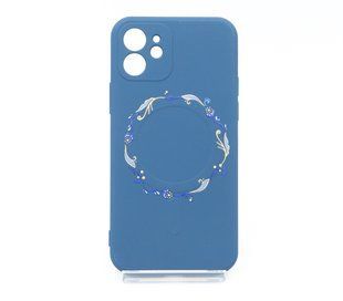 Накладка Wave Minimal Art Case для iPhone 12 (TPU) blue/wreath