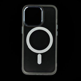 Чохол Clear MagSafe Color Metal Frame для iPhone 13 Pro blue silver