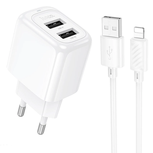 Сетевое зарядное устройство Hoco CS51A Surplus PD25W 2USB+ Lightning white