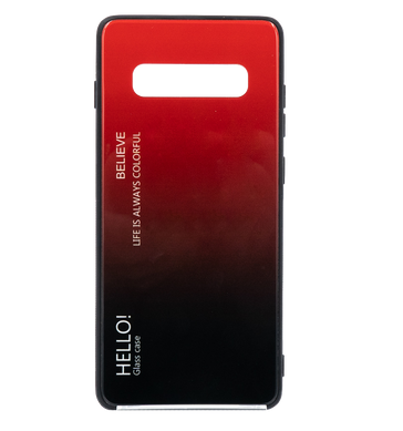 TPU+Glass чехол Gradient HELLO для Samsung S10+ red