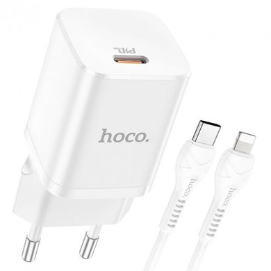 Сетевое зарядное устройство Hoco N19 Rigorous PD25W 1mType-C to iP white