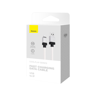 USB кабель Baseus CoolPlay Series Fast Charging cable Lightning 2.4A 1m white CAKW000402