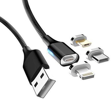 USB кабель Magnetic Clip-On 3 in1 black