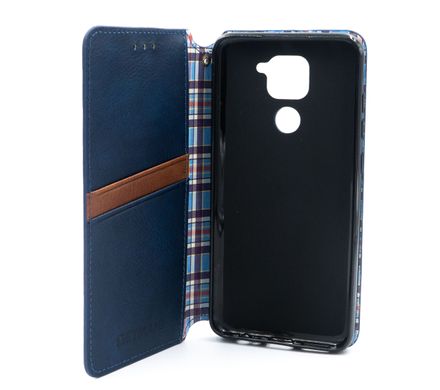 Чохол-книжка шкіра для Xiaomi Redmi Note 9/Redmi 10X dark blue Getman Cubic PU