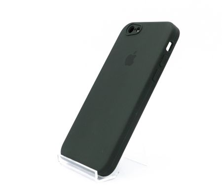 Силіконовий чохол Full Cover Square для iPhone 6 black green Camera Protective