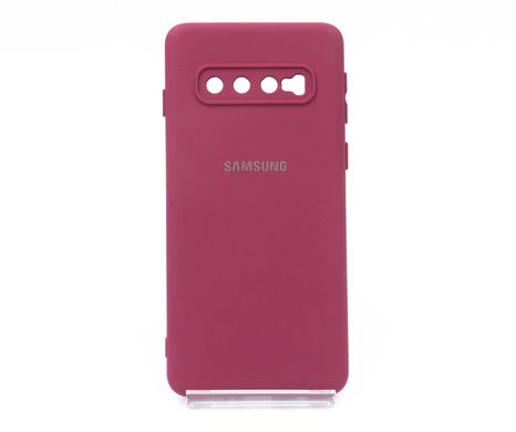 Силіконовий чохол Full Cover для Samsung S10 marsala My color Full Camera