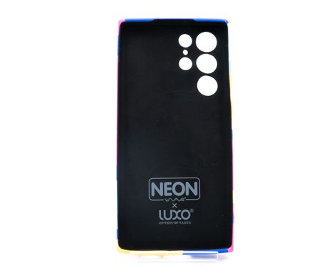 Силіконовий чохол WAVE NEON X LUXO Minimalistic для Samsung S22 Ultra Full camera blue/bright pink