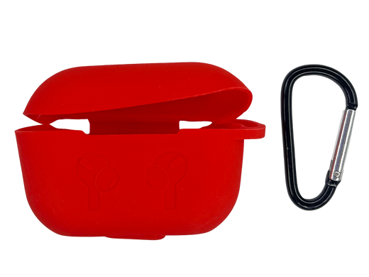 Чохол for AirPods Pro силіконовий Logo 2в1 + карабін red тех.пак.