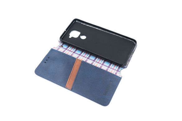 Чохол-книжка шкіра для Xiaomi Redmi Note 9/Redmi 10X dark blue Getman Cubic PU