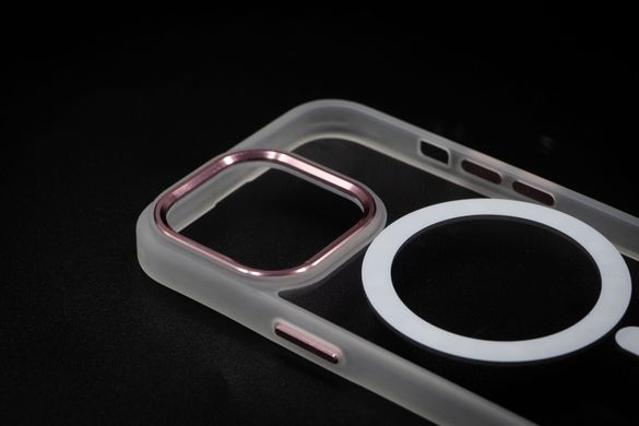 Чохол Clear MagSafe Color Metal Frame для iPhone 13 Pro rose gold