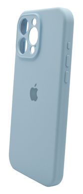 Силіконовий чохол Full Cover для iPhone 15 Pro Max light blue Full Camera