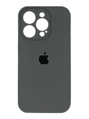Силіконовий чохол Full Cover для iPhone 15 Pro pebble (dark gray) Full Camera