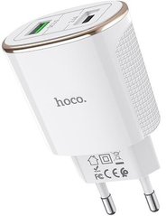 Адаптер змінного струму HOCO C60A Prestige QC3.0 2USB/3.4A white