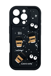 Чохол Pretty Things для iPhone 16 Pro Max black/coffee Full Camera