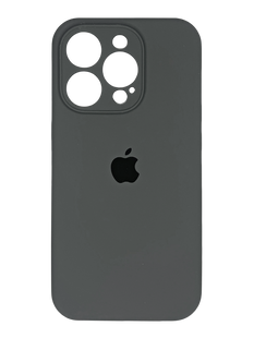 Силіконовий чохол Full Cover для iPhone 15 Pro pebble (dark gray) Full Camera