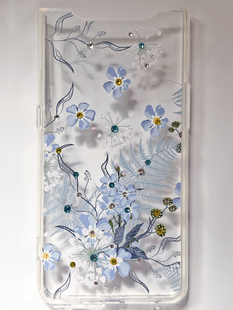 Силиконовый чехол Diamond Younicou New для Samsung A80 flowers blue