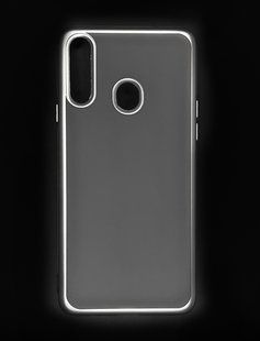 Чохол 2 в 1 Matte для Samsung A20S 2.0mm 2-Line silver