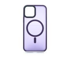 Чохол TPU+PC Metal Buttons with MagSafe Colorful для iPhone 12/12 Pro dark violet