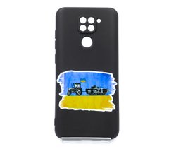 TPU чехол MyPrint для Xiaomi Redmi Note 9/Redmi 10X,Трактор з танком black Full camera