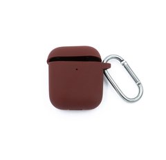 Чохол Silicone Case New for AirPods 1/2 + карабін bordo, box