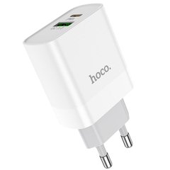Мережевий зарядний пристрій HOCO C80A Rapido PD20W+QC3.0 USB-A/USB-C-3,1A white