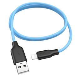 USB кабель Hoco X21 Plus Silicone Lightning 2.4A 1m black/blue