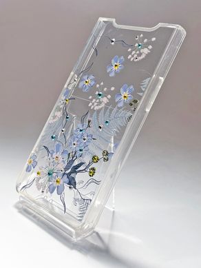 Силиконовый чехол Diamond Younicou New для Samsung A80 flowers blue