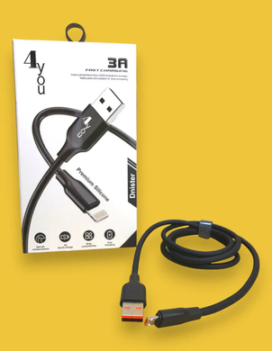USB кабель 4YOU Dnister Micro USB 2.4A 1m Silicone Perfect black