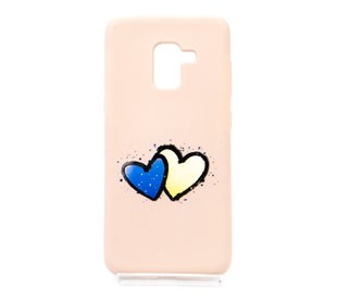 Силиконовый чехол Full Cover SP MyPrint для Samsung A8 2018 pink sand (серця-укр.)