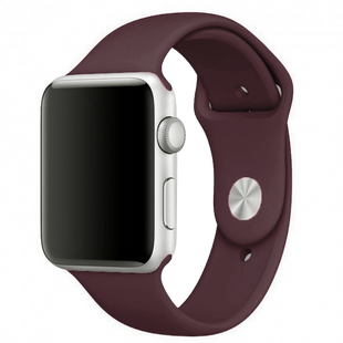 Силіконовий ремінець для Apple Watch Sport Band 42/44/45/49mm (M) 2pcs marsala