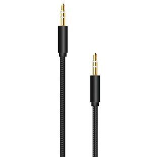 AUX кабель Walker H174 ткань slim black тех.упак.