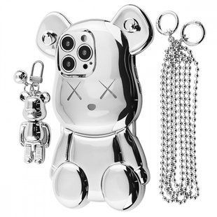 Чохол Teddy Bear with Strap для iPhone 15 Pro Max silver