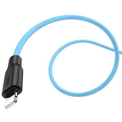 USB кабель Hoco X21 Plus Silicone Lightning 2.4A 1m black/blue