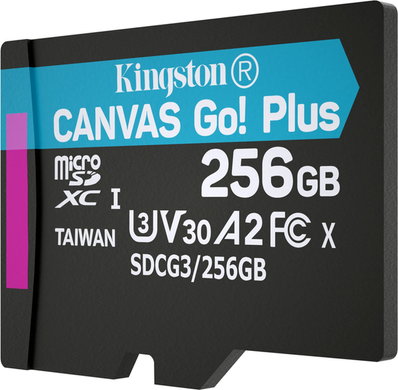 Карта пам'яті Kingston MicroSDXC 256GB Canvas Go Plus Gen4 200MB/s A2 U3 V30