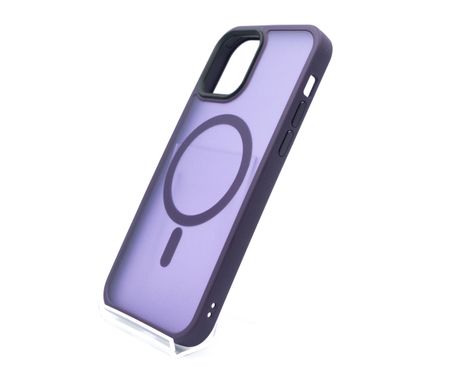 Чохол TPU+PC Metal Buttons with MagSafe Colorful для iPhone 12/12 Pro dark violet