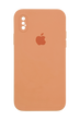 Силиконовый чехол Full Cover Square для iPhone X/XS papaya Full Camera