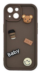 Чохол Pretty Things для iPhone 15 brown/bear Full Camera