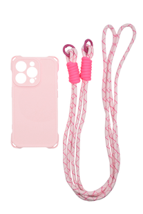 Чохол TPU CrossBoby with strape для iPhone 15 Pro Max pink Full Camera